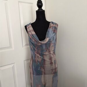 Multicolor Draped Women's sheer Dress